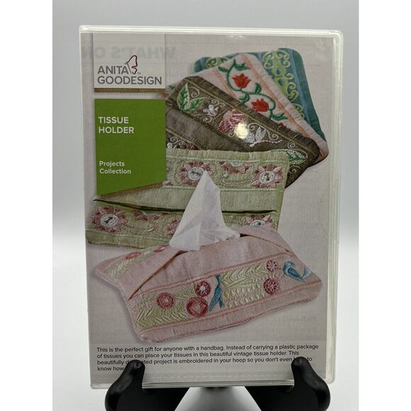 Crafts Embroidery Machine Design Anita Goodesign Tissue Holder PROJ46 New - Picture 1 of 6